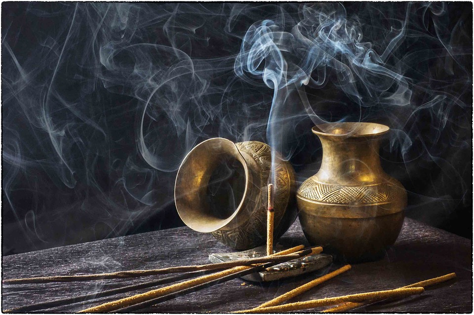 wiccan altar - incense